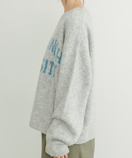 ITEMS URBANRESEARCH（アイテムズ アーバンリサーチ）の「ブークレビッグロゴニット（ニット/セーター・レディース・BRN/L.GRAY/MNT・FREE）」の7枚目の写真