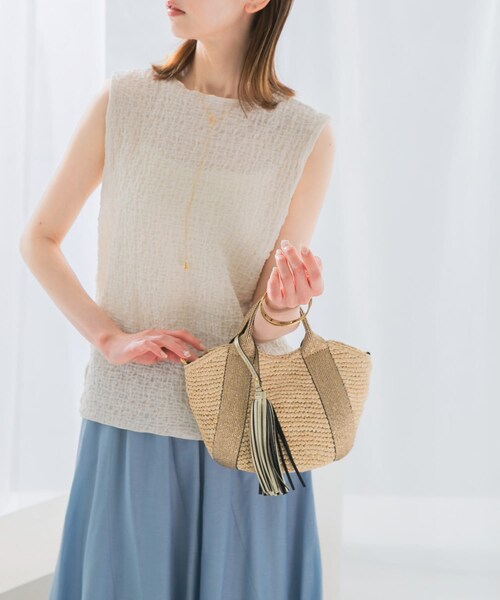 URBAN RESEARCH ROSSO（アーバンリサーチロッソ）の「VIOLAd’ORO　ラフィア2WAYバッグ（かごバッグ・レディース・NATUGLD/NATUBLK/WBRNGOLD・-）」の12枚目の写真