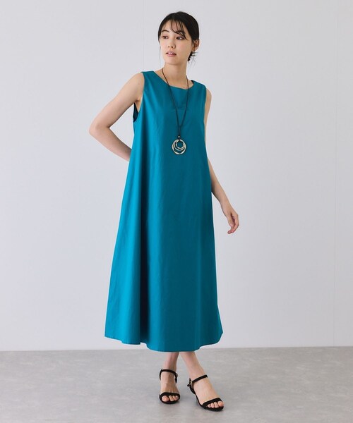 Jayro（ジャイロ）の「ノースリーブフレアワンピース（ワンピース・レディース・ブラック/グリーン/キミドリ/ネイビー/ピンク・F）」の12枚目の写真