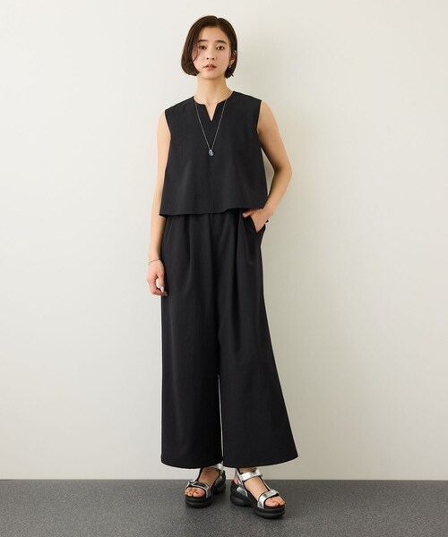 ROPE'（ロペ）の「バックオープンオールインワン/イージーケア（つなぎ/オールインワン・レディース・ブラック/ベージュ/ブルー・F）」の15枚目の写真