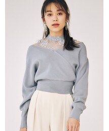 MERCURYDUO | レースドッキングカシュクールコンパクトニット(ニット/セーター)