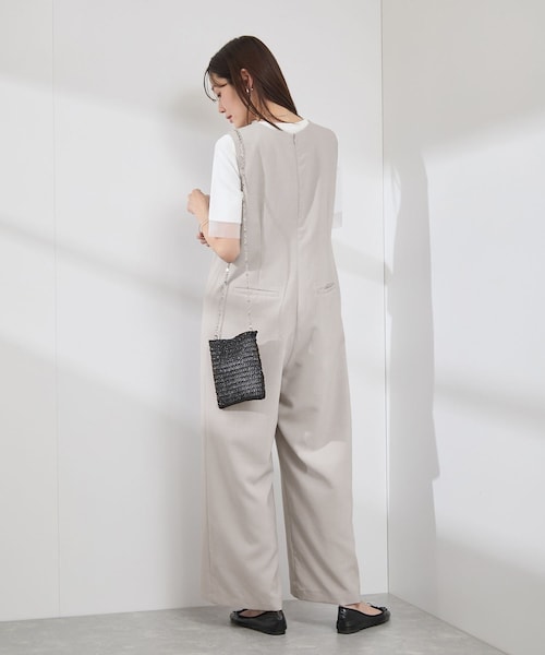 ROPE' PICNIC(ロペピクニック)の「【吸水速乾・防シワ】エフォートレスリラックスオールインワン(つなぎ/オールインワン・レディース・チャコール/ライトグレー/ベージュ・36/38)」の15枚目の写真