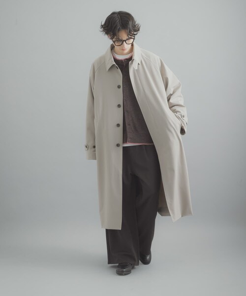 SENSE OF PLACE by URBAN RESEARCH(センスオブプレイスバイアーバンリサーチ)の「バルマカーンルーズコート(ステンカラーコート・メンズ・BEIGE/NAVY/BEG CHECK・M/L)」の16枚目の写真