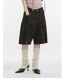 jouetie | ジップスリットデニムハーフパンツ【セットアップ対応】(デニムパンツ)