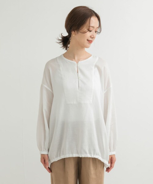 URBAN RESEARCH DOORS（アーバンリサーチドアーズ）の「リネンブレンドドロストチュニック（チュニック・レディース・OFF/NATURAL/INK BLK・M）」の13枚目の写真