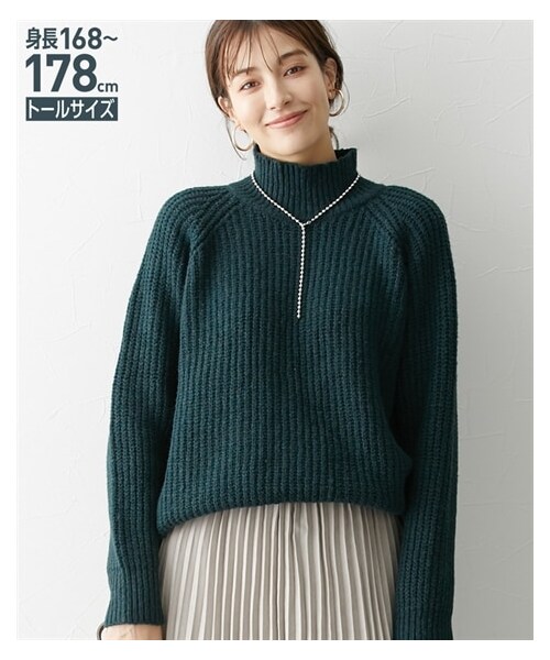 nissen（ニッセン）の「高身長　プチハイネックラグランニット（トールサイズ）（ニット/セーター・レディース・パープル/ディープグリーン/ブラウン/黒・MTT/LTT/LLTT/3LTT/4LTT/5LTT）」の15枚目の写真