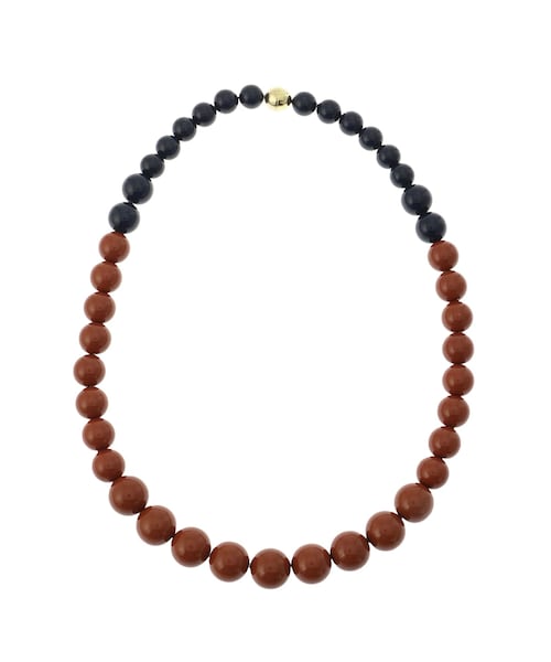 UN3D.（アンスリード）の「BI-COLOR NECKLACE（ネックレス・レディース・グレー/ブラウン/シルバー・F）」の2枚目の写真