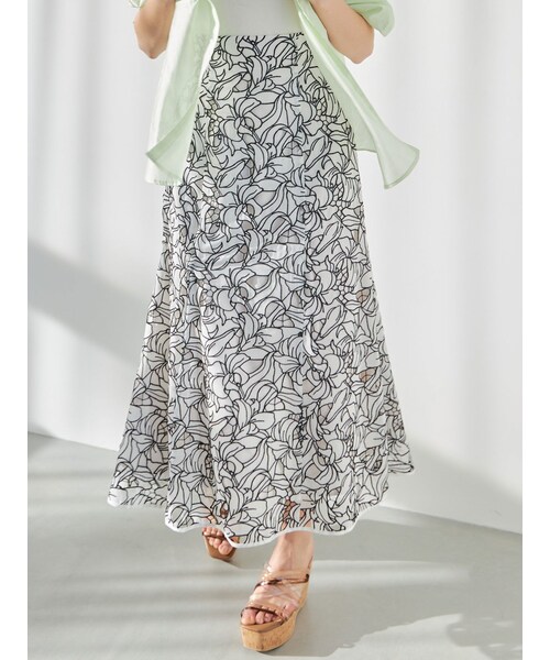 MERCURYDUO（マーキュリーデュオ）の「カットワーク刺繍マーメイドスカート（スカート・レディース・オフホワイト/ブラック/ベージュ・S/M）」の6枚目の写真