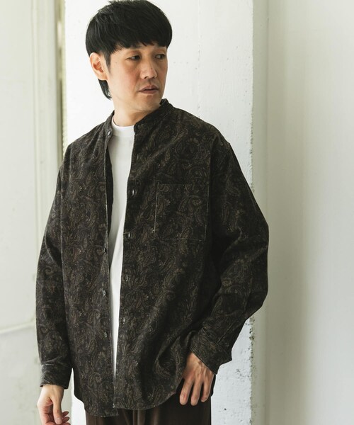 URBAN RESEARCH DOORS（アーバンリサーチドアーズ）の「『UR TECH』コーデュロイバンドカラーシャツ（シャツ/ブラウス・メンズ・GREIGE/BLUEGREEN/CHARCOAL/PAISLEY・M/L）」の20枚目の写真
