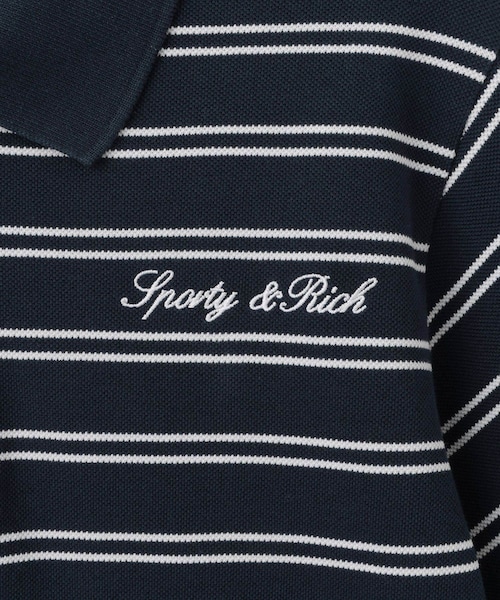 ADAM ET ROPE'(アダムエロペ)の「【Sporty&Rich(スポーティー アンド リッチ)】Signature Logo Polo(ポロシャツ・レディース・ネイビー・S)」の7枚目の写真