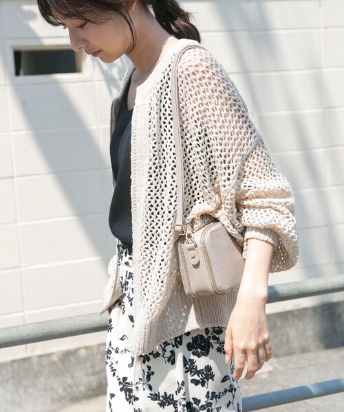 ITEMS URBANRESEARCH（アイテムズ アーバンリサーチ）の「メッシュジップニットカーディガン（ニット/セーター・レディース・BRN/GREGE/BLK・FREE）」の12枚目の写真