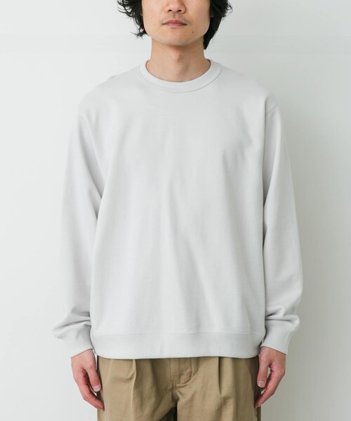 URBAN RESEARCH DOORS(アーバンリサーチドアーズ)の「STILL BY HAND PIMA COTTON SWEATSHIRTS(スウェット・メンズ・ASH WHITE/K.BEIGE/INK BLACK・46/48)」の7枚目の写真
