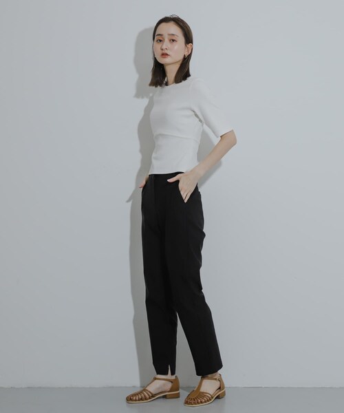 SENSE OF PLACE by URBAN RESEARCH（センスオブプレイスバイアーバンリサーチ）の「ウエストリブコンパクトトップ（Tシャツ/カットソー・レディース・L.GRAY/IVORY/BLACK/RED・one）」の15枚目の写真