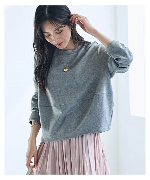 nissen（ニッセン）の「ダンボールニットプルオーバー【OtonaSMILE】（Tシャツ/カットソー・レディース・杢グレー/黒・M/L/LL/3L/4L）」の10枚目の写真