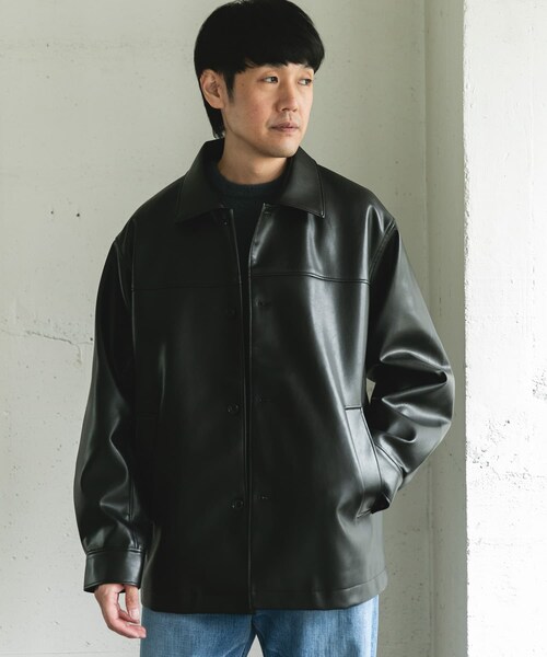 URBAN RESEARCH DOORS(アーバンリサーチドアーズ)の「FL カーコート(ライダースジャケット・メンズ・BLACK・M/L)」の8枚目の写真