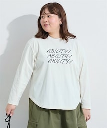 nissen | ＜大きいサイズ＞ロゴプリント長袖Tシャツ(Tシャツ/カットソー)