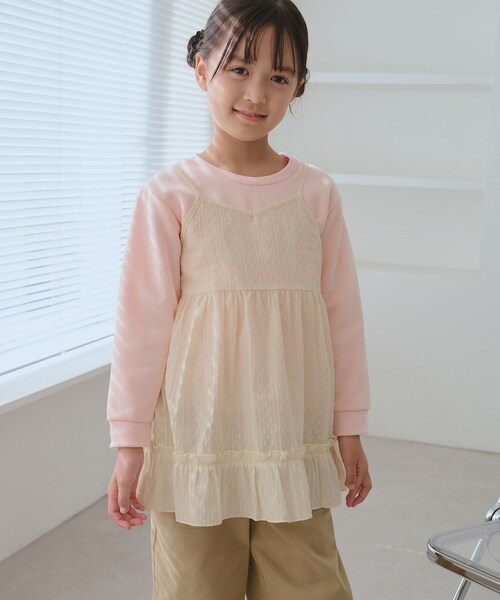 ROPE' PICNIC（ロペピクニック）の「【KIDS/キッズ】レースチュニックワンピース（ワンピース・キッズ・ホワイト/オフホワイト・L/M/S）」の6枚目の写真