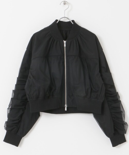 SENSE OF PLACE by URBAN RESEARCH(センスオブプレイスバイアーバンリサーチ)の「チュールレイヤードブルゾン(ブルゾン・レディース・IVORY/BLACK/L.BLUE・one)」の21枚目の写真