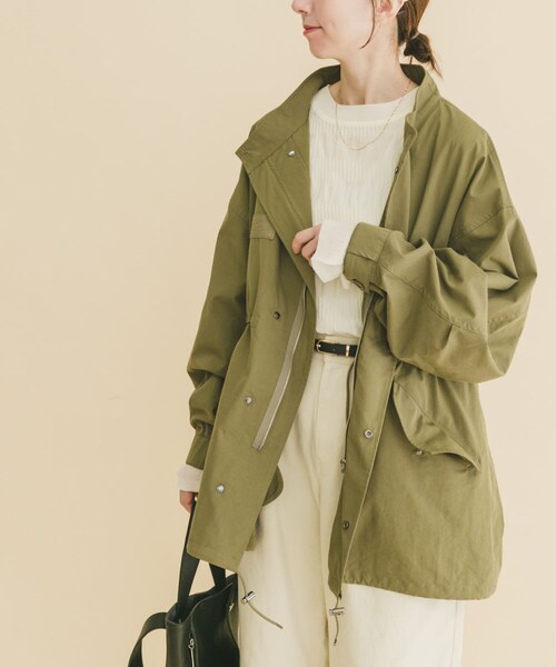 ITEMS URBANRESEARCH(アイテムズ アーバンリサーチ)の「『撥水/防花粉/イージーケア』ミリタリーモッズコート(モッズコート・レディース・BLK/KHK・Free)」の17枚目の写真