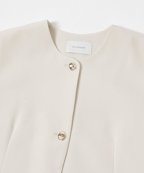 URBAN RESEARCH ROSSO（アーバンリサーチロッソ）の「『別注』CHIGNON×ROSSO　ラウンドヘムジャケット（その他アウター・レディース・OWHITE/BLACK・Free）」の8枚目の写真