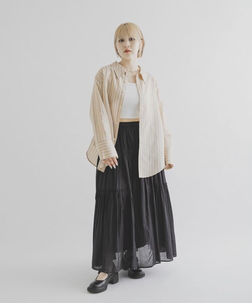 THE GOODLAND MARKET（ザグッドランドマーケット）の「cwtch　STRIPE 2WAY SHIRT（シャツ/ブラウス・レディース・MINT/ORANGE・Free）」の18枚目の写真