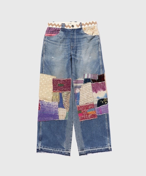 ADAM ET ROPE'（アダムエロペ）の「【Kartik Research/カルティック リサーチ】Manali Patchwork Jeans（デニムパンツ・メンズ・ブルー系・30/32）」の2枚目の写真