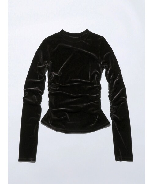 EMODA（エモダ）の「【VEQUM】GATHER FIT VELOUR TOPS（その他・レディース・ブラック/ブルー/ブラウン・F）」の2枚目の写真
