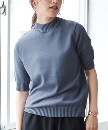 nissen | 大きいサイズ ラクしてきれい見え！スマイルさんのための綿１００％ハイネックニットプルオーバー(ニット/セーター)