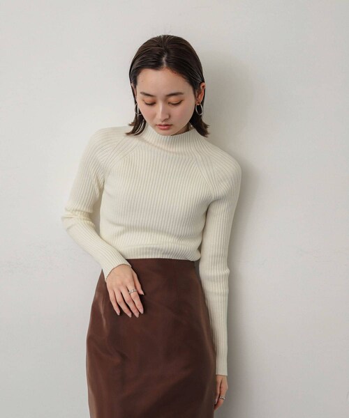 SENSE OF PLACE by URBAN RESEARCH（センスオブプレイスバイアーバンリサーチ）の「ストレッチリブハイネックセーター（ニット/セーター・レディース・RED/WHT×BLK/IVORY/BLACK/BEIGE/NAVY/ORANGE/BLUE/GREEN/PURPLE/CHARCOAL・One/COMPACT）」の14枚目の写真