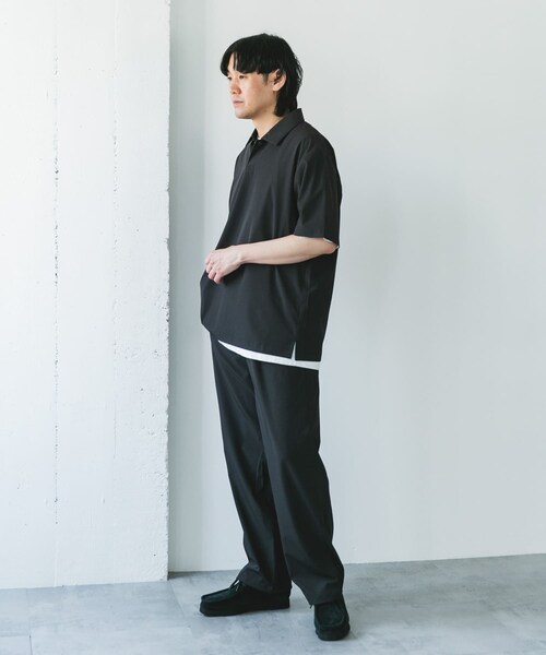 URBAN RESEARCH DOORS（アーバンリサーチドアーズ）の「『UR TECH』サマシェア ポロシャツ（ポロシャツ・メンズ・CHARCOAL/L.BLUE/BLACK・M/L/XL）」の5枚目の写真