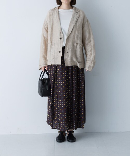 かぐれ（カグレ）の「リネンレーヨンテーラードジャケット（テーラードジャケット・レディース・BEIGE/BLACK・FREE）」の19枚目の写真