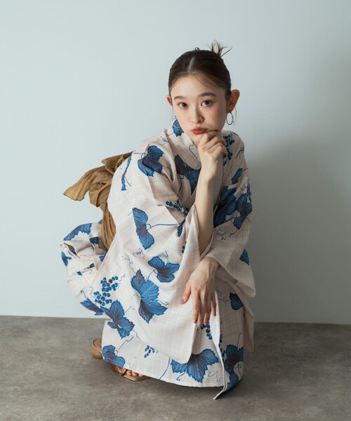 SENSE OF PLACE by URBAN RESEARCH(センスオブプレイスバイアーバンリサーチ)の「浴衣3点セットワンピ(変織紅梅)(その他・レディース・葡萄/朝顔A/朝顔B/向日葵・one/One)」の3枚目の写真