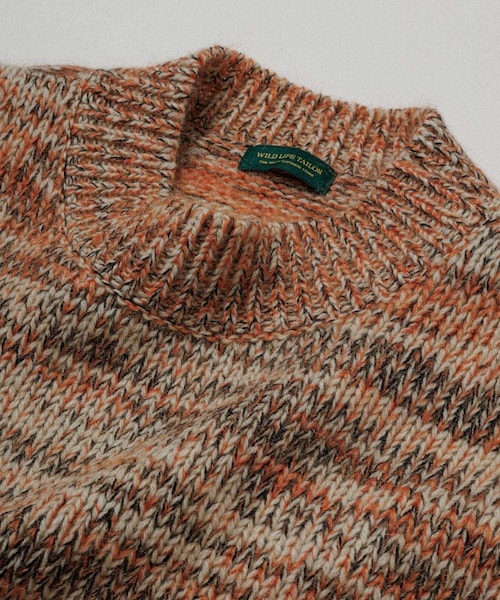 ADAM ET ROPE'（アダムエロペ）の「【WILD LIFE TAILOR】MELANGE LOW GAUGE KNIT（ニット/セーター・メンズ・オレンジ系・L/M）」の5枚目の写真