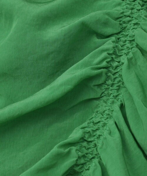 ADAM ET ROPE'(アダムエロペ)の「【J'aDoRe・一部店舗限定】【CURRENTAGE(カレンテージ)】シャーリングトップス(Tシャツ/カットソー・レディース・ベージュ/グリーン・F)」の15枚目の写真