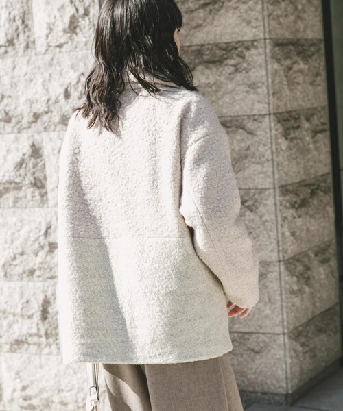 ITEMS URBANRESEARCH(アイテムズ アーバンリサーチ)の「ボア切替ジャケット(テーラードジャケット・レディース・L.BEG/GRY・Free)」の18枚目の写真