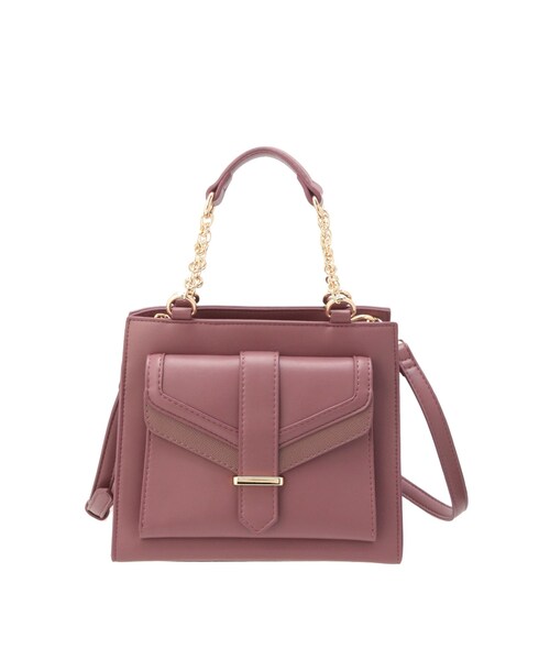RESEXXY（リゼクシー）の「フラップポイントスクエアハンドバッグ（ハンドバッグ・レディース・ブラック/ピンク・F）」の4枚目の写真