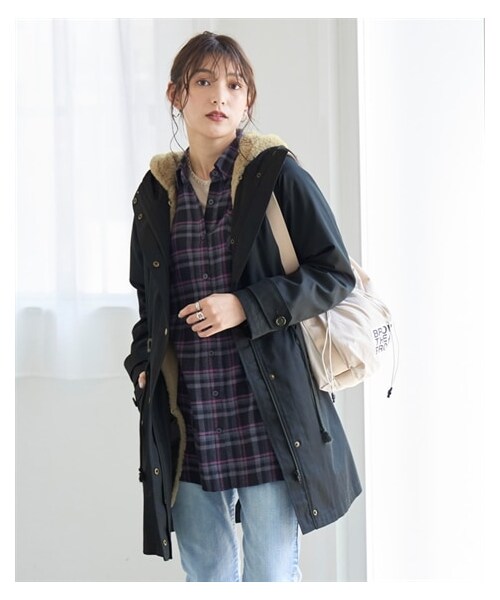 nissen（ニッセン）の「大きいサイズ裏ボアライナー付モッズコート