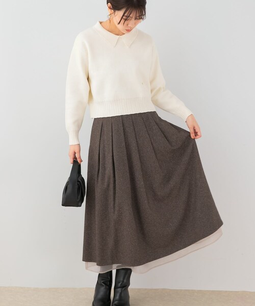 URBAN RESEARCH ROSSO（アーバンリサーチロッソ）の「F by ROSSO　ツイードライクフレアスカート（スカート・レディース・C/GRAY ST/BROWN・36/38）」の17枚目の写真