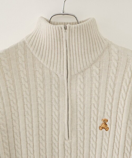 VIS(ビス)の「【POLO BCS】VIS別注ハーフジップケーブルニット(ニット/セーター・レディース・キナリ/ネイビー・F)」の6枚目の写真