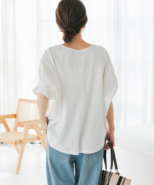 URBAN RESEARCH DOORS（アーバンリサーチドアーズ）の「『仁村紗和さん着用』『UR TECH』サマシェアタックスリーブプルオーバー（Tシャツ/カットソー・レディース・ORANGE/OFF/BLUE/BLACK・M）」の13枚目の写真