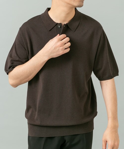 URBAN RESEARCH ROSSO（アーバンリサーチロッソ）の「『WEB限定』シルク混サマーニットポロシャツ（ポロシャツ・メンズ・GREIGE/BLUE GRAY/BROWN・M/L）」の19枚目の写真