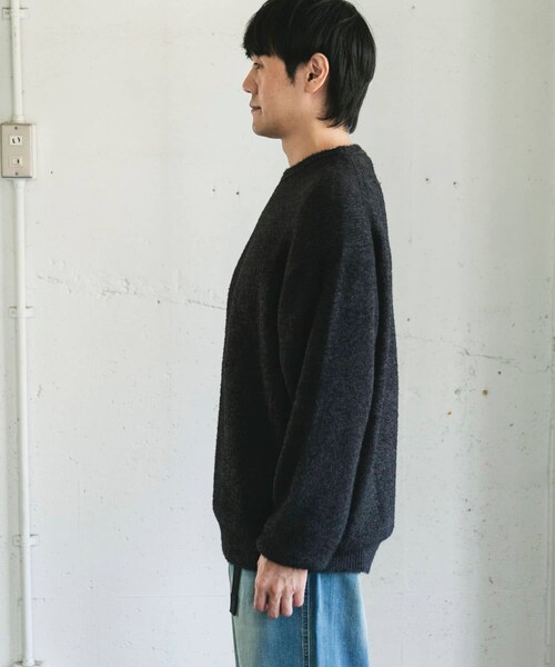 URBAN RESEARCH DOORS（アーバンリサーチドアーズ）の「メランジシャギー クルーネックニット（ニット/セーター・メンズ・BLUE/BLACK・M/L）」の13枚目の写真