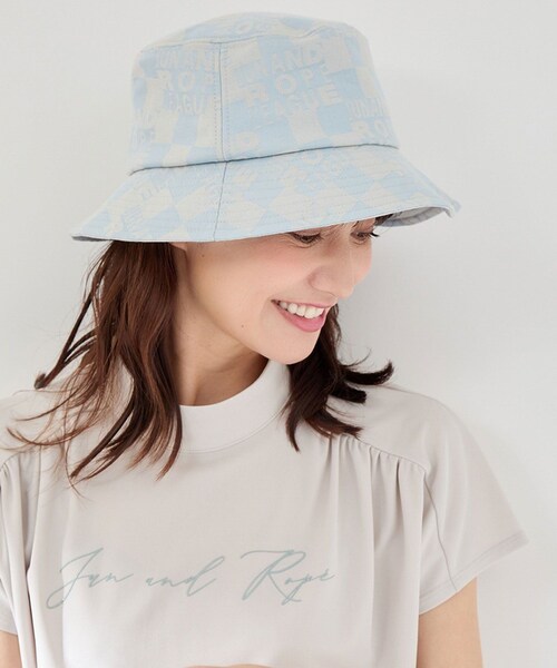 ROPE'（ロペ）の「チェッカーボードジャガードバケットハット（ハット・レディース・ブラック/サックス/イエロー・F）」の14枚目の写真