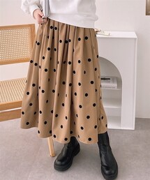 nissen | フロッキープリントドット柄ロングスカート(スカート)