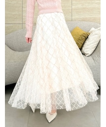 dazzlin | 【20周年記念復刻！】スパンコールチュールチェックスカート(スカート)