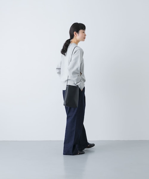 かぐれ(カグレ)の「コットンスウェットニット(ニット/セーター・レディース・LIGHT GRAY/DARK NAVY・Free)」の9枚目の写真