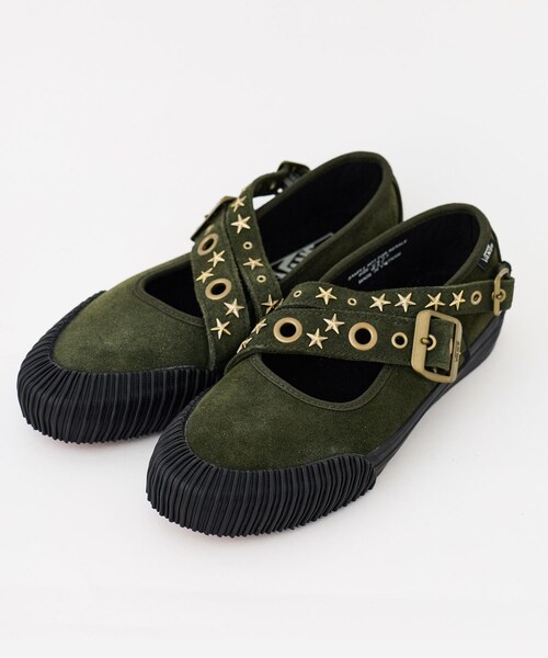 ADAM ET ROPE'（アダムエロペ）の「【VANS】MARYJANE STRAPS STAR SUEDE（スニーカー・レディース・カーキ/レッド・23.5/24.0/24.5/25.0/25.5/26.0/26.5/27.0/27.5/28.0）」の4枚目の写真
