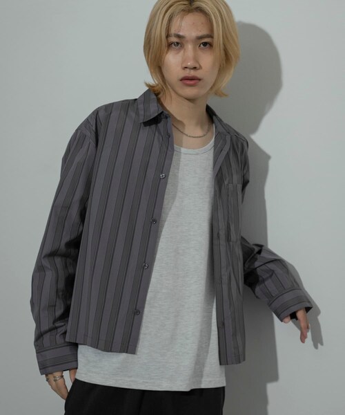 SENSE OF PLACE by URBAN RESEARCH(センスオブプレイスバイアーバンリサーチ)の「『ユニセックス』アソートボクシーシャツ(シャツ/ブラウス・メンズ・BRW STRIPE/CHARCOAL/BLUE/CHA STRIPE/BLU STRIPE・M/L)」の8枚目の写真