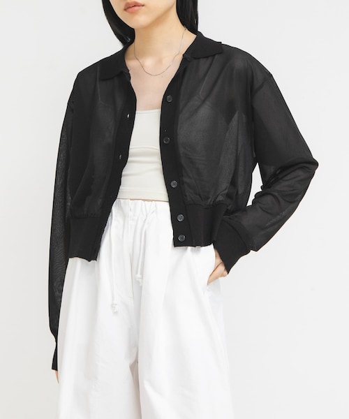 KBF(ケイビーエフ)の「シアーシャツカーディガン(シャツ/ブラウス・レディース・BLACK/BROWN・One)」の5枚目の写真