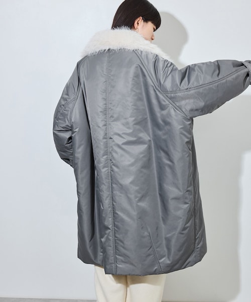 ADAM ET ROPE'(アダムエロペ)の「【upper hights for ADAM ET ROPE'】別注 THE U-BENCH COAT(ナイロンジャケット・レディース・ブラック/グレー・F)」の14枚目の写真